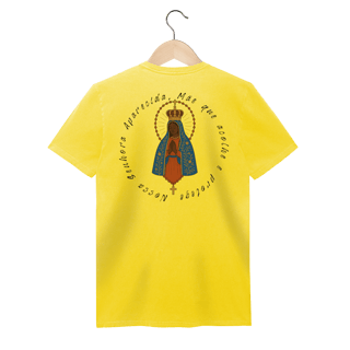 Nome do produto Baby Long Estonada – Nossa Senhora Aparecida (Emblema na Frente + Estampa Grande nas Costas)