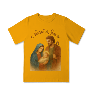 Nome do produto Camiseta Infantil Natal é Jesus – Sagrada Família