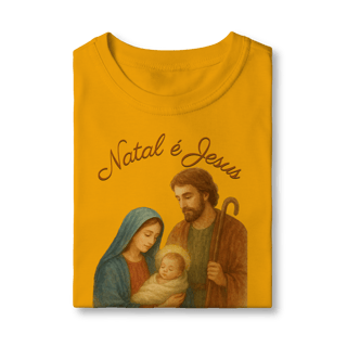 Nome do produto Camiseta Infantil Natal é Jesus – Sagrada Família