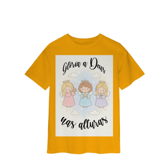 Nome do produto Camiseta Classic Infantil Glória a Deus nas Alturas – Anjinhos