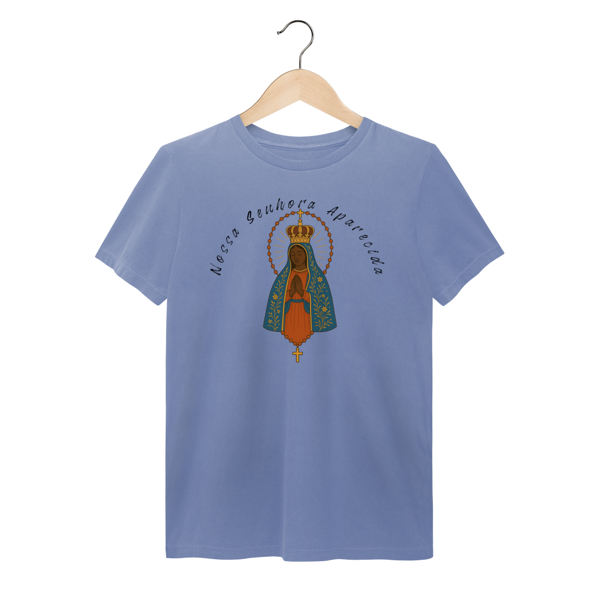 Nome do produto: T-Shirt Estonada – Nossa Senhora Aparecida (Frente e Costas)