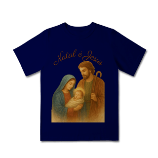 Nome do produto Camiseta Infantil Natal é Jesus – Sagrada Família