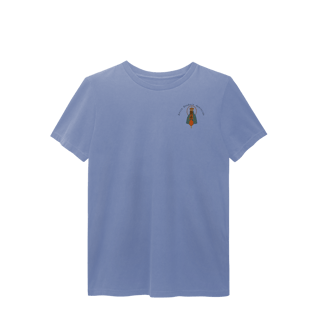 Nome do produto T-Shirt Estonada – Nossa Senhora Aparecida (Emblema na Frente + Estampa Grande nas Costas)