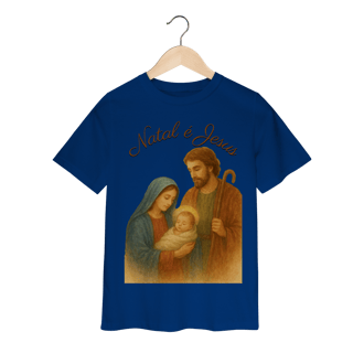 Nome do produto Camiseta Infantil Natal é Jesus – Sagrada Família