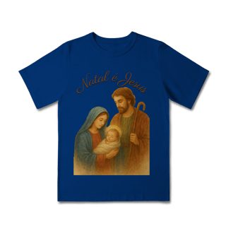 Nome do produto Camiseta Infantil Natal é Jesus – Sagrada Família