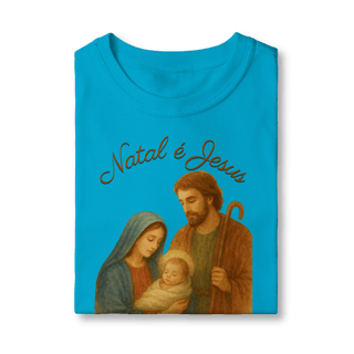 Nome do produto Camiseta Infantil Natal é Jesus – Sagrada Família