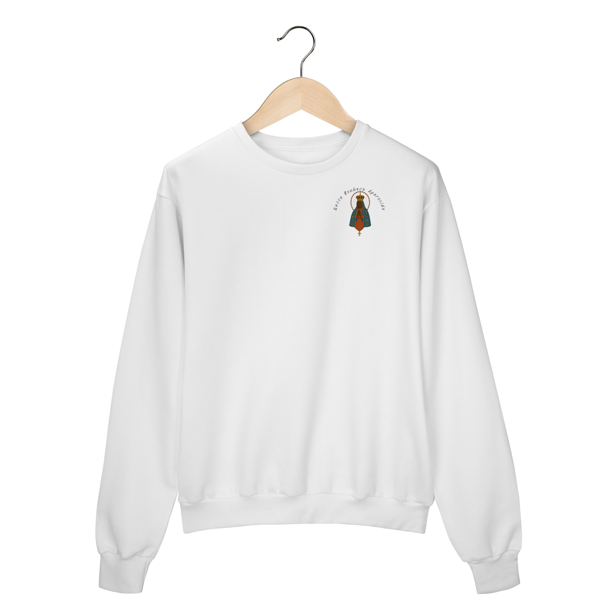 Nome do produto: Moletom Prime Fechado – Nossa Senhora Aparecida (Frente Pequena + Costas Grandes)