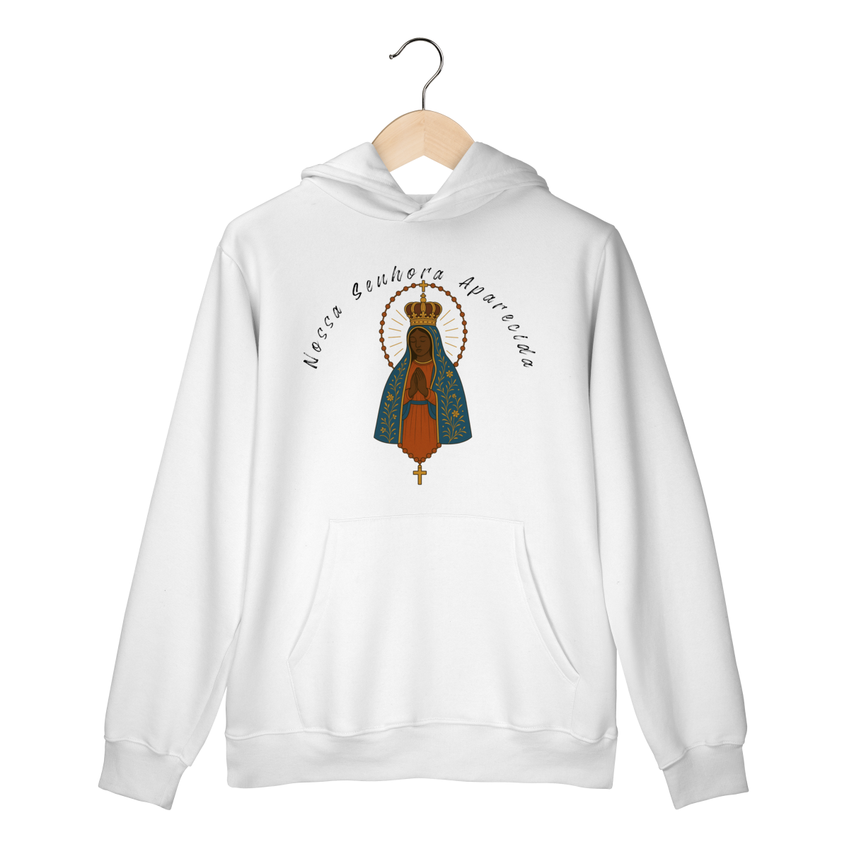 Nome do produto: Moletom Prime Canguru – Nossa Senhora Aparecida (Frente e Costas)