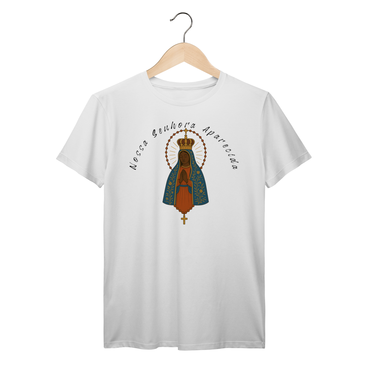 Nome do produto: T-Shirt Prime – Nossa Senhora Aparecida (Estampas Grandes Frente e Costas)