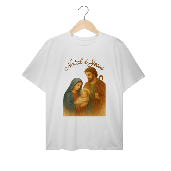 T-Shirt Plus Size Natal é Jesus – Sagrada Família
