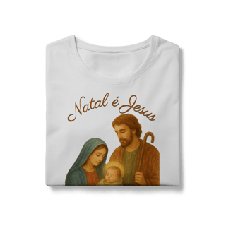 Nome do produto Baby Long Pima Natal é Jesus – Sagrada Família