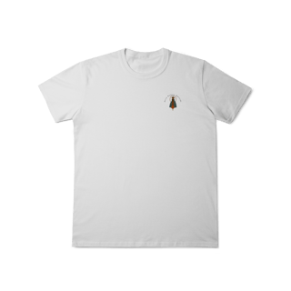 Nome do produto T-Shirt Classic – Nossa Senhora Aparecida (Emblema na Frente + Estampa Grande nas Costas)