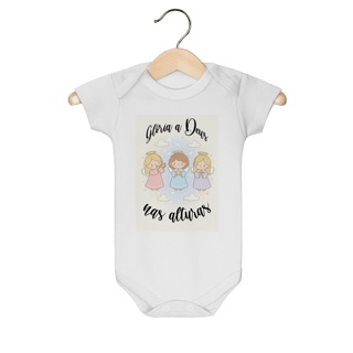 Nome do produto Body Infantil Glória a Deus nas Alturas – Anjinhos