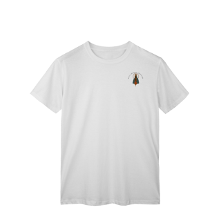 Nome do produto T-Shirt Classic – Nossa Senhora Aparecida (Emblema na Frente + Estampa Grande nas Costas)