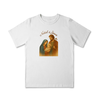 Nome do produto Camiseta Quality Infantil Natal é Jesus – Sagrada Família (2 a 8 anos)