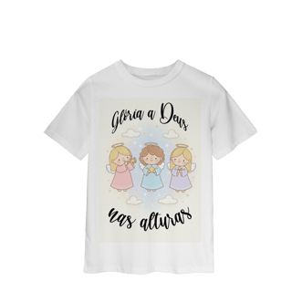 Nome do produto Camiseta Classic Infantil Glória a Deus nas Alturas – Anjinhos