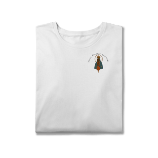 Nome do produto T-Shirt Plus Size – Nossa Senhora Aparecida (Emblema na Frente + Estampa Grande nas Costas)