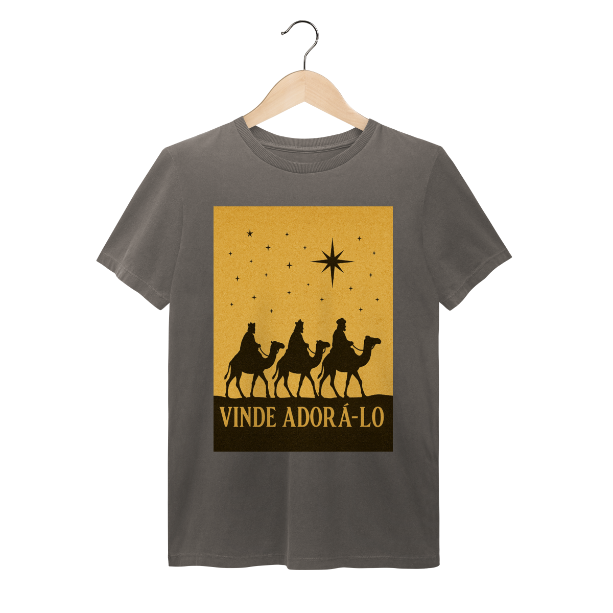 Nome do produto: T-Shirt Estonada Vinde Adorá-Lo – Reis Magos