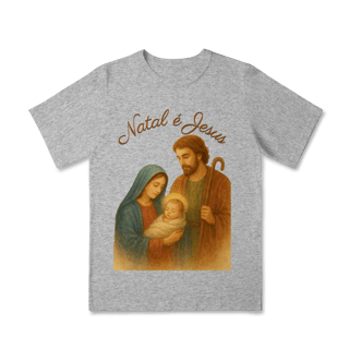 Nome do produto Camiseta Infantil Natal é Jesus – Sagrada Família