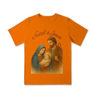 Nome do produto Camiseta Infantil Natal é Jesus – Sagrada Família