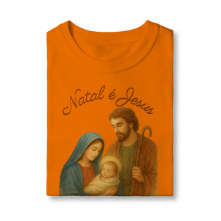 Nome do produto Camiseta Infantil Natal é Jesus – Sagrada Família