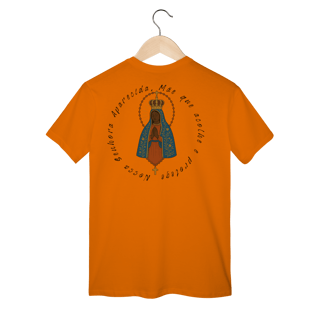 Nome do produto T-Shirt Classic – Nossa Senhora Aparecida (Emblema na Frente + Estampa Grande nas Costas)
