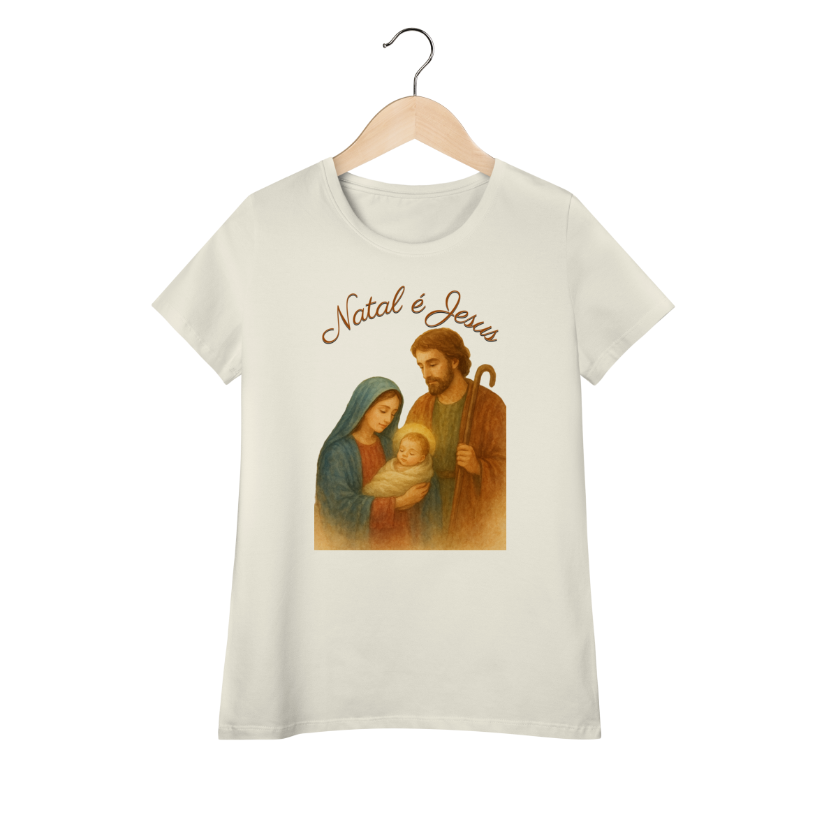 Nome do produto: Baby Long Pima Natal é Jesus – Sagrada Família