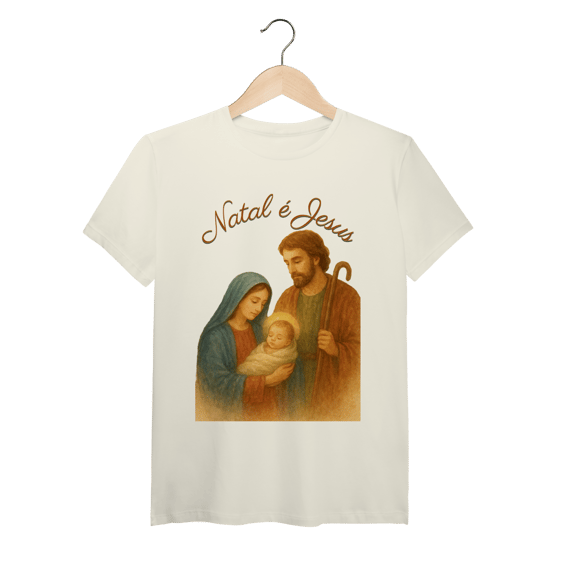 T-Shirt Pima Natal é Jesus – Sagrada Família