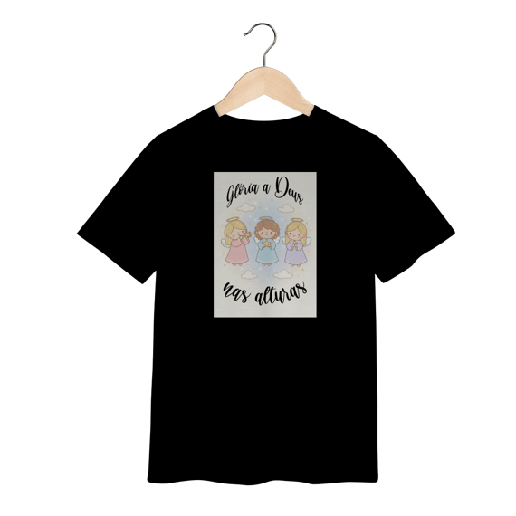 Camiseta Quality Infantil Glória a Deus nas Alturas – Anjinhos (2 a 8 anos)