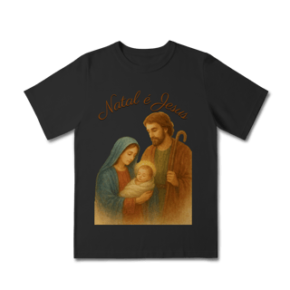 Nome do produto Camiseta Infantil Natal é Jesus – Sagrada Família