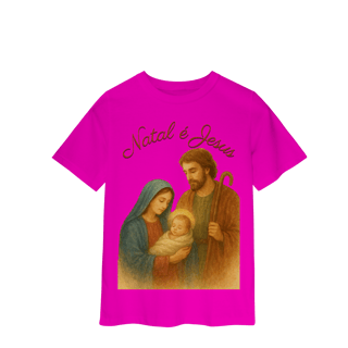 Nome do produto Camiseta Infantil Natal é Jesus – Sagrada Família