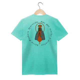 Nome do produto Baby Long Estonada – Nossa Senhora Aparecida (Emblema na Frente + Estampa Grande nas Costas)