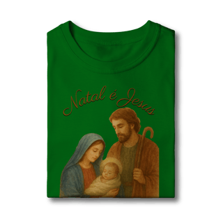 Nome do produto Camiseta Infantil Natal é Jesus – Sagrada Família