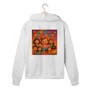 Nome do produto Lulu e Seu Abraço Colorido - Moletom Prime Com Zíper Oficial