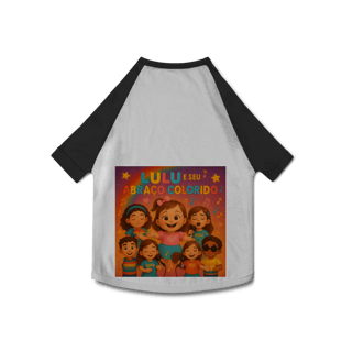 Nome do produto Lulu e Seu Abraço Colorido - Camisa Pet Dog Oficial