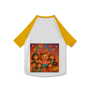 Nome do produto Lulu e Seu Abraço Colorido - Camisa Pet Dog Oficial