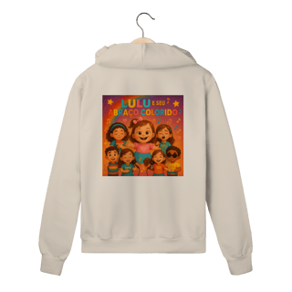 Nome do produto Lulu e Seu Abraço Colorido - Moletom Prime Com Zíper Oficial