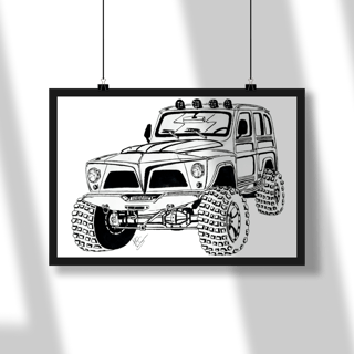 Poster Rural Willys Sketch 