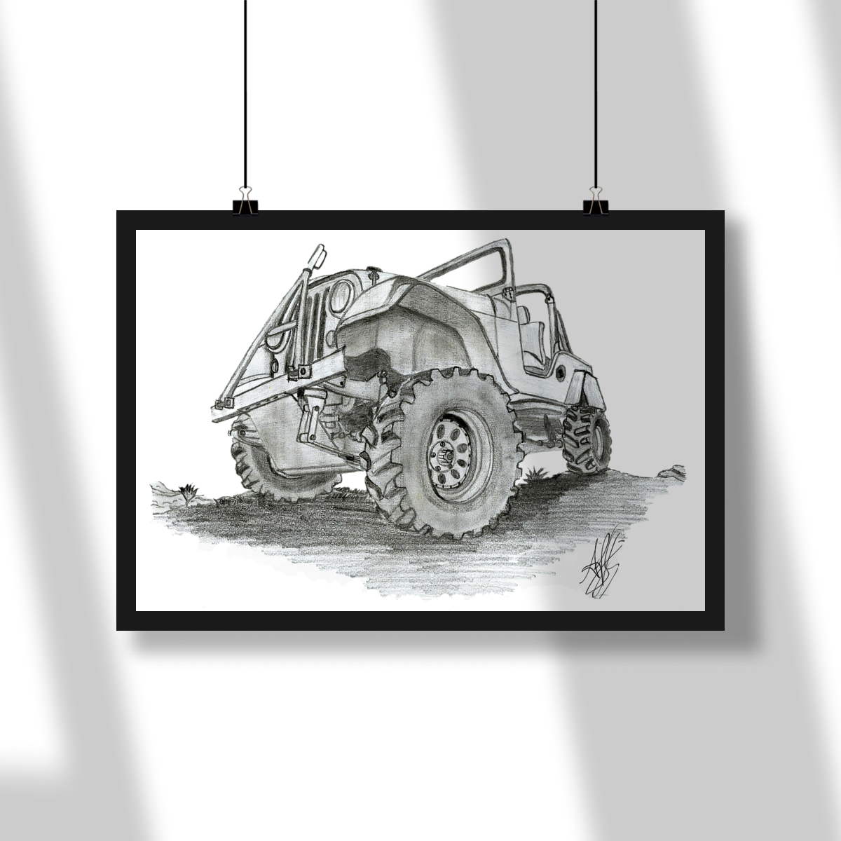 Nome do produto: Poster Jeep Willys Sketch