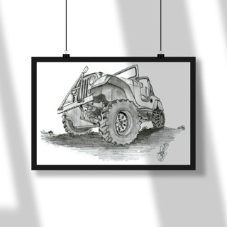 Poster Jeep Willys Sketch