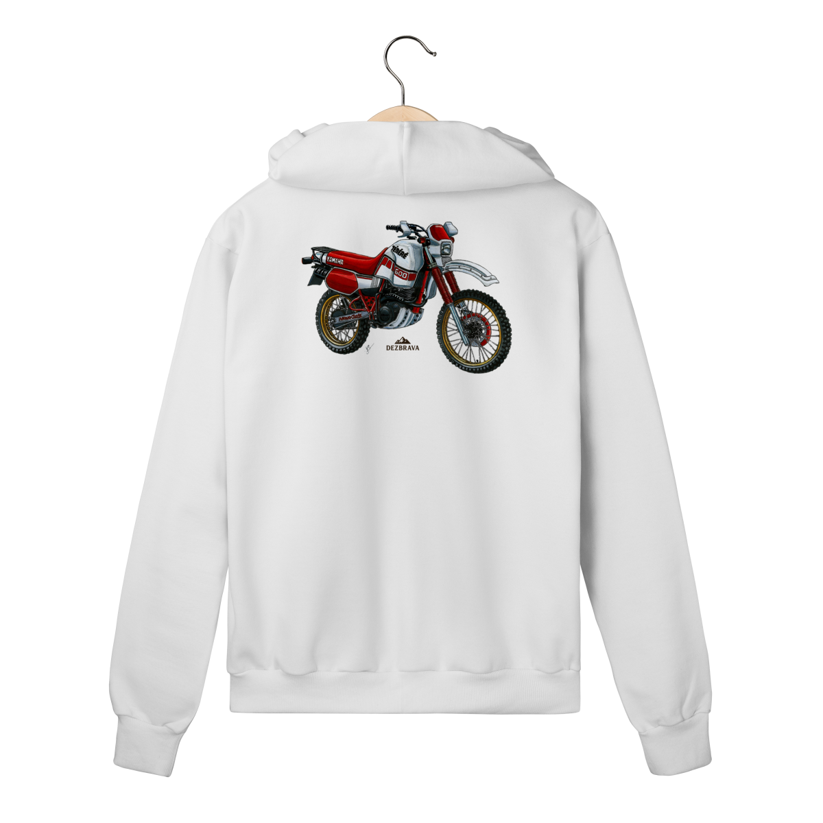 Nome do produto: Ténéré 600 Branca Blusa MOletom Zíper