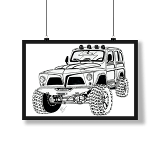 Nome do produto Poster Rural Willys Sketch 