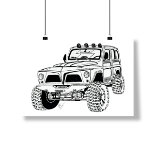 Nome do produto Poster Rural Willys Sketch 
