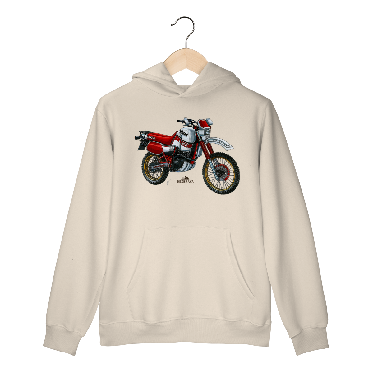 Nome do produto: Ténéré 600 Branca Blusa Moletom Canguru