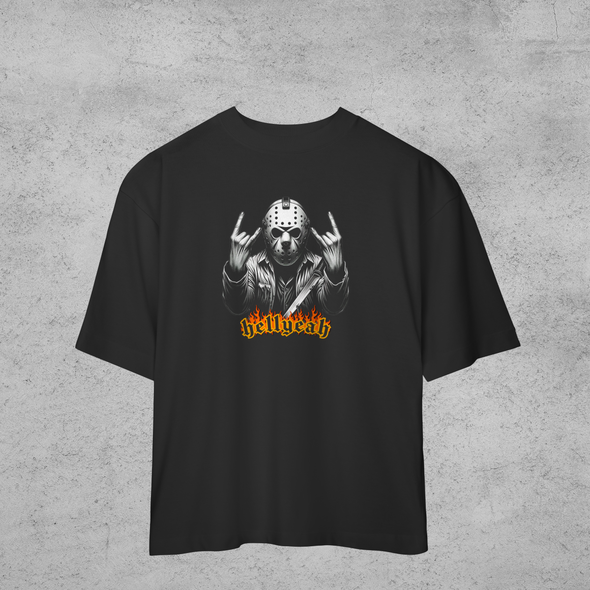 Nome do produto: Camiseta Oversized Hell Yeah Jason