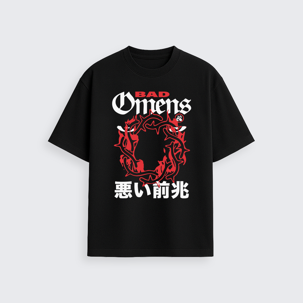 Camiseta Oversized Oversized Bad Omens Concrete R$137,94 em