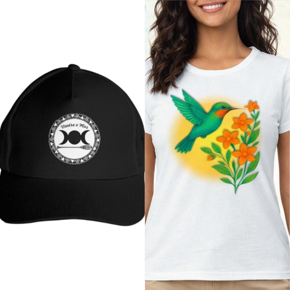Nome do produto: Ventre e Mar Decolando com Colibri