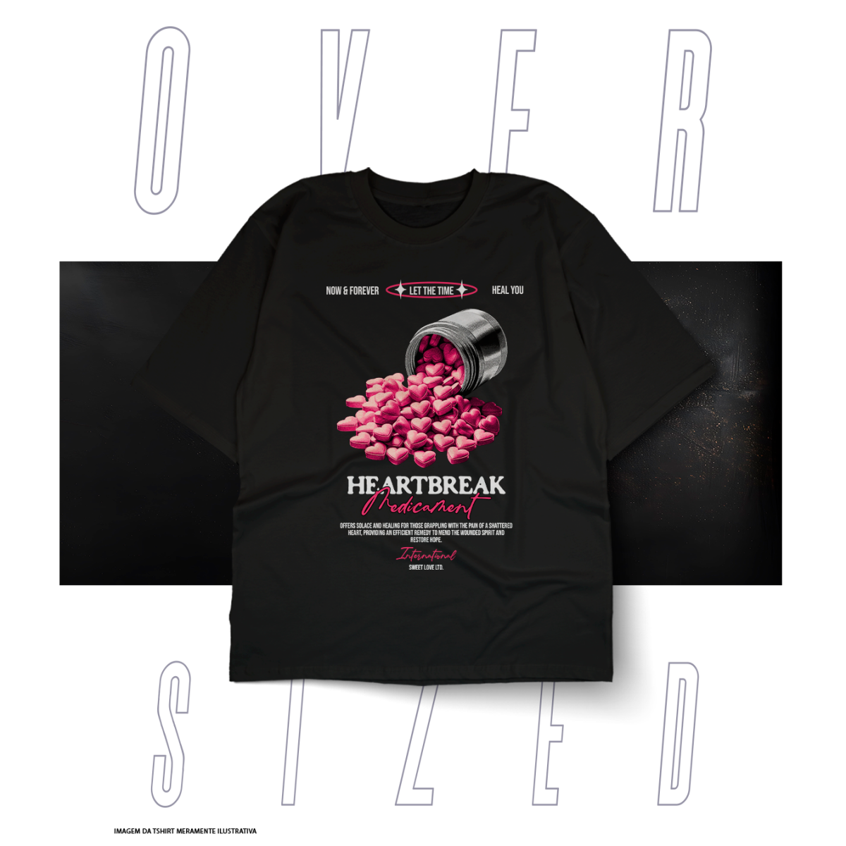 Nome do produto: Oversized Básica Street Wear - Heart Break