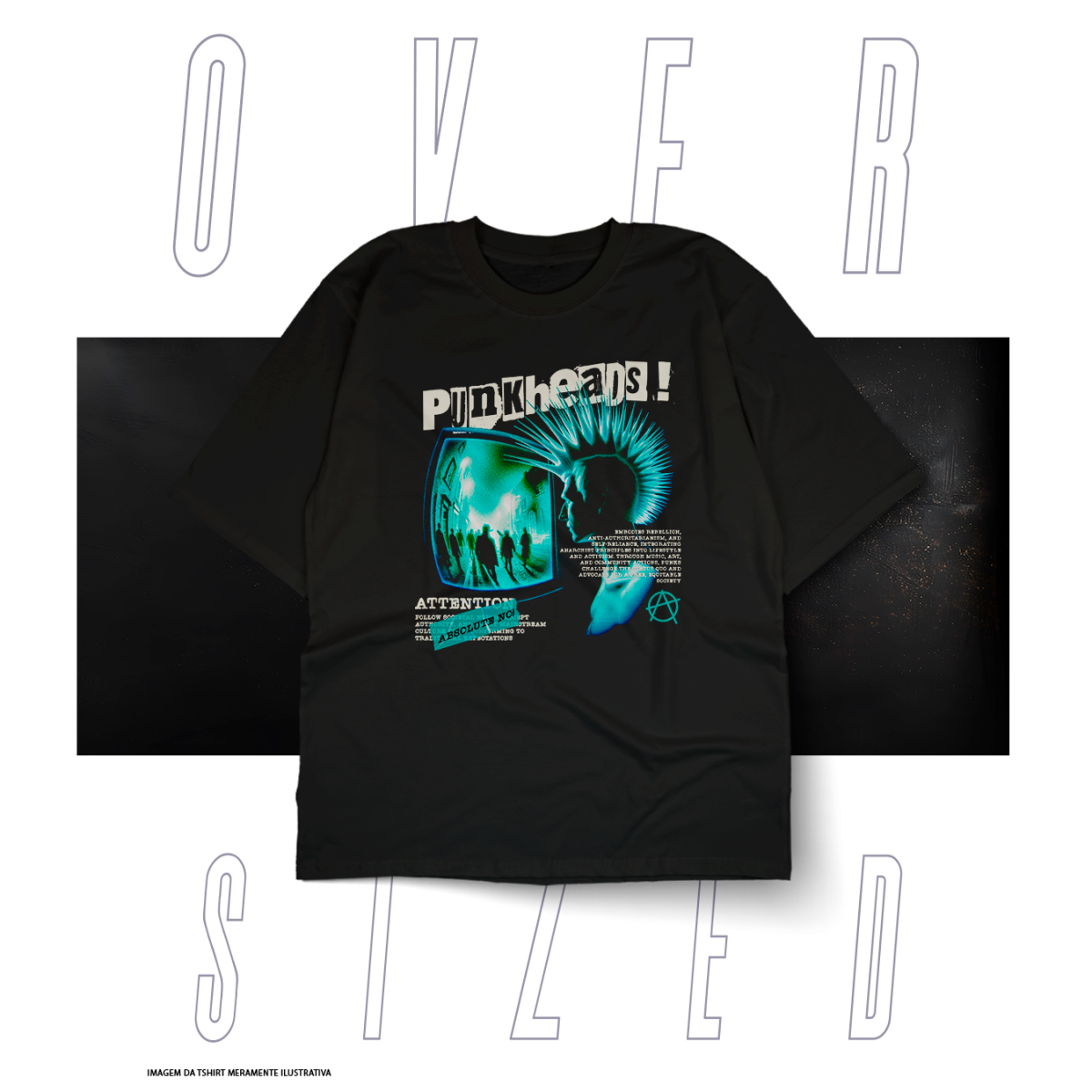 Nome do produto: Oversized Básica Street Wear - Punk Heads