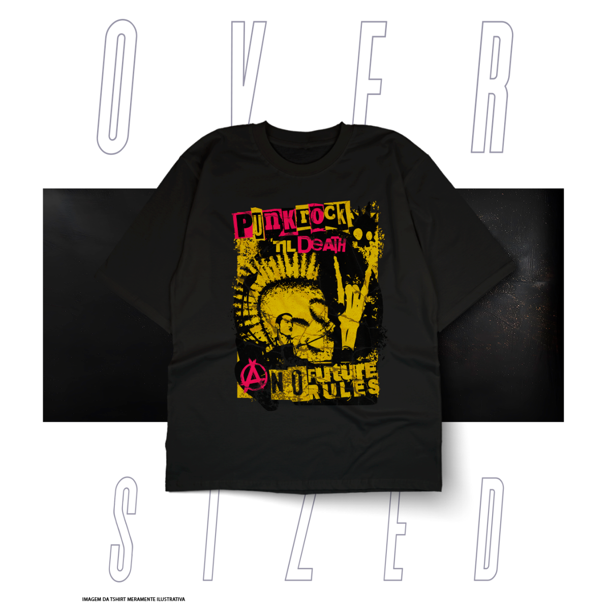 Nome do produto: Oversized Básica Street Wear - Punk Rock Death